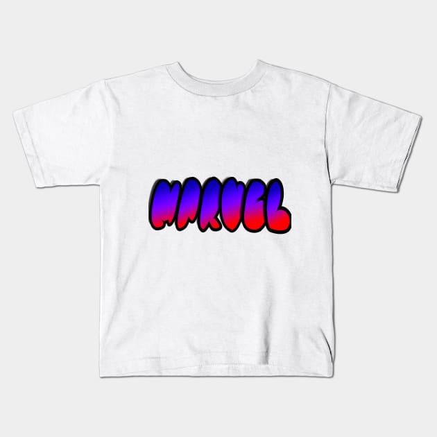 Marvel bubble letter logo Kids T-Shirt by Rexttick